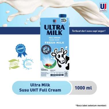 Promo Harga Ultra Milk Susu UHT Full Cream 1000 ml - Blibli