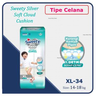 Sweety Silver Pants M38/L36/XL34 Popok Celana XL-34