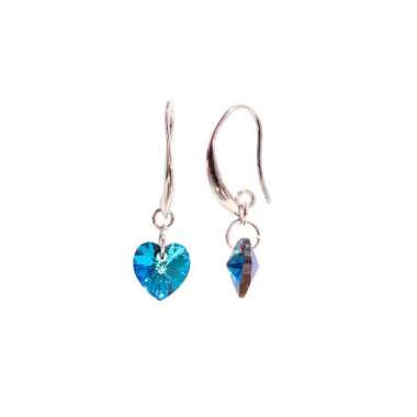 Anting Zircon Wanita Hati biru Cewe Cewek AASWH Biru
