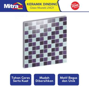 Zehn Keramik Dinding Dapur Glass Mozaik LNG11 30x30 Cm Ungu Ungu -