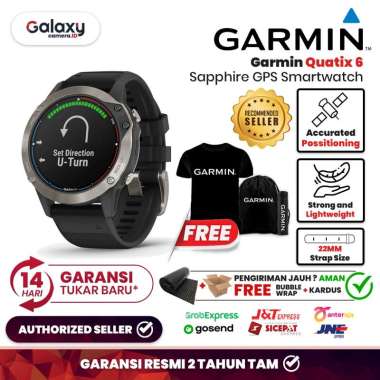 Garmin Quatix 6 Sapphire Smartwatch - Jam Tangan GPS Serat Karbon