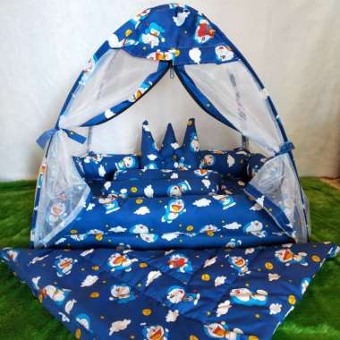 Kasur bayi kelambu tenda set+ Selimut Doraemon