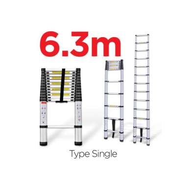 Tangga Lipat Aluminium Teleskopik 6.3 M Single Telescopic Ladder 6.3 M