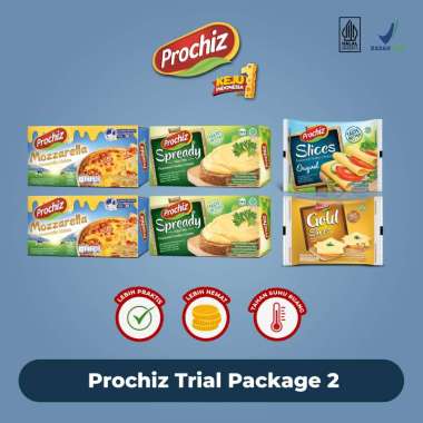 Keju PROCHIZ Trial Package 2 (Cheddar & Gold Slice, Spready, Mozzarella)