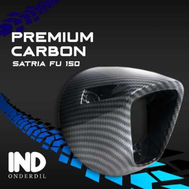 IND Onderdil Carbon Cover Pelindung Knalpot Motor for Satria FU 150 HItam