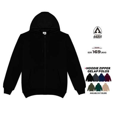 Aerostreet Hoodie Zipper Polos Gelap Sweater Jumper PAAAA Coklat M