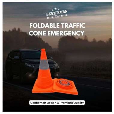 Foldable Traffic Cone Emergency | Kerucut Segitiga Darurat Model Lipat Orange Strip