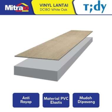 Tidy Vinyl Lantai Motif Kayu DC180 White Oak 90x15 Cm Coklat -