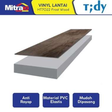 Tidy Vinyl Lantai Motif Kayu HT7022 Frost Wood 90x15 Cm Coklat -