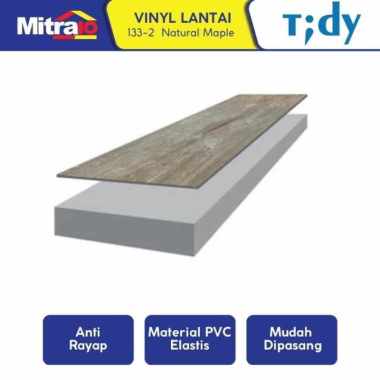 Tidy Vinyl Lantai Motif Kayu 133-2 Natural Maple 120x17.5 Cm Coklat -