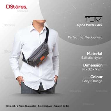 TUMI Alpha Waist Pack - Grey/Orange