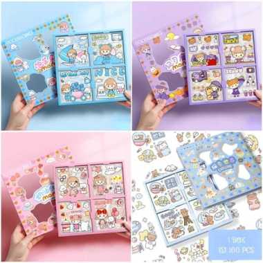 Stiker Motif Momo Kartun Korea Lucu Anti Air Dekorasi Handbook 100pcs 1 pax