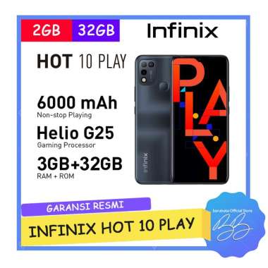 INFINIX HOT 10 PLAY 2/32 RAM 2GB ROM 32GB GARANSI RESMI Aegean Blue
