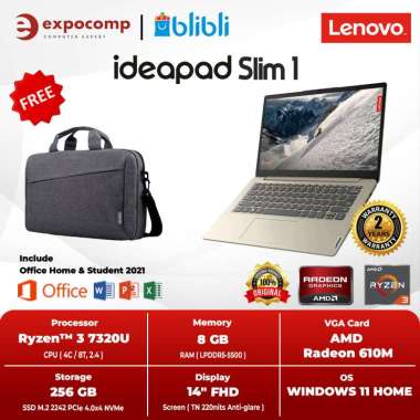 LENOVO IDEAPAD SLIM 1 14AMN7 3JID RYZEN 3 7320U 8GB 256GB WIN11+OHS