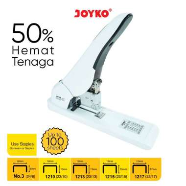 Heavy Duty Stapler Stepler Heavy Duty Joyko HS-7 Power Save White