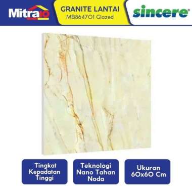 Sincere Granite Lantai MB864701 Glazed 60x60 Cm Putih Coklat -