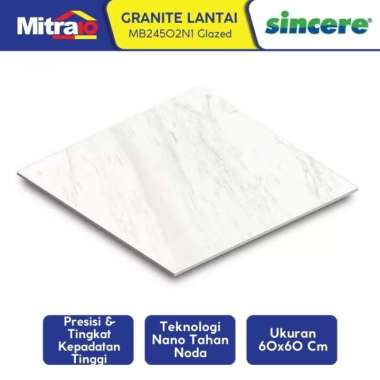 Sincere Granite Lantai MB24502N1 Glossy 60x60 Cm Putih Putih -