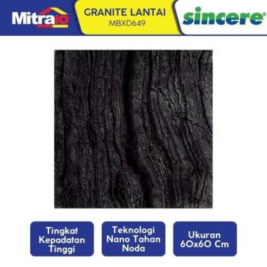 Sincere Granite Lantai MBXD649 60x60 Cm Glossy Hitam Hitam -