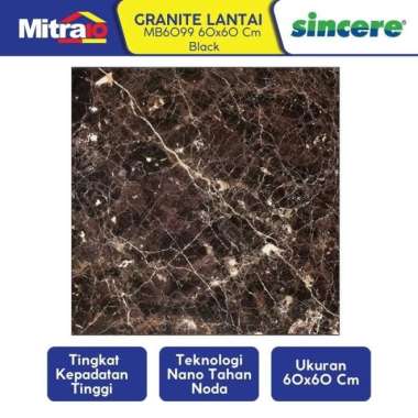 Sincere Granite Lantai MB6099 60x60 Cm Hitam Glossy Multicolor -