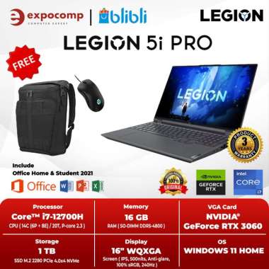LENOVO LEGION 5i PRO 16IAH7H RGID i7-12700H 16GB 1TB RTX3060 W11+OHS