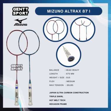 Mizuno Altrax 87i / Altrax 87 i Raket Badminton Original Biru