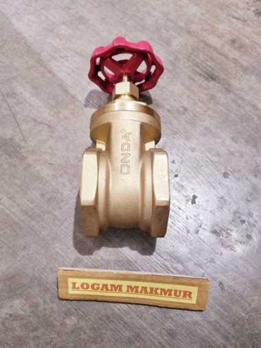 STOP KRAN KUNINGAN 2-1/2" MODEL PUTAR (GATE VALVE) - ONDA ORIGINAL