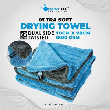 DRYING TOWEL 1600GSM 90X70 DUAL SIDE TWISTED SUPER TEBAL - nanoTECH PROTECTION - HANDUK LAP MICROFIB