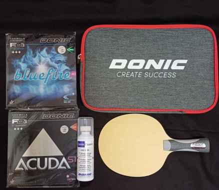 Bat Pingpong DONIC Liping Kitex + karet Donic Acuda Bluefire set