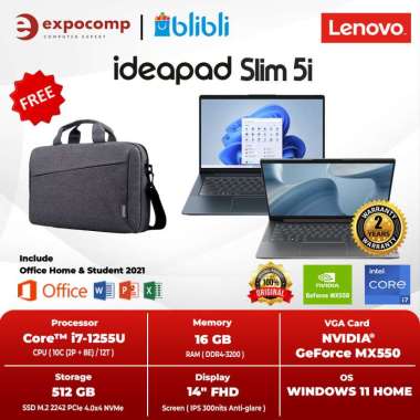 LENOVO IDEAPAD SLIM 5i 14IAL7 CORE i7-1255U 16GB 512GB MX550 W11+OHS STORM GREY