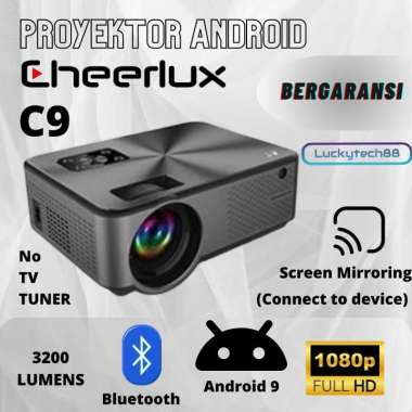 Cheerlux C9 Android WiFi 1080P LED Mini Projector Mini Proyektor C9 ANDRO 1080P