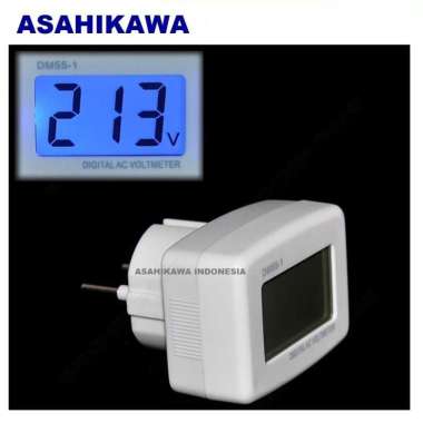 Asahikawa Voltmeter Digital AC 80-300V Voltase Stop Kontak Tegangan