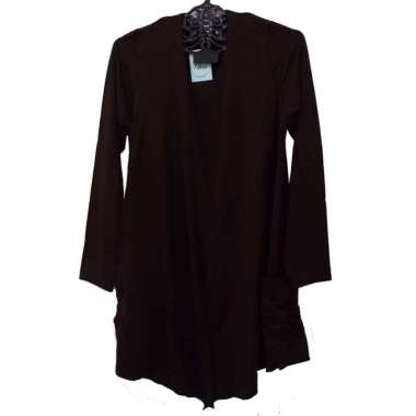 Cardigan Pocket, Rompi Outer Wanita CoklaT Tua