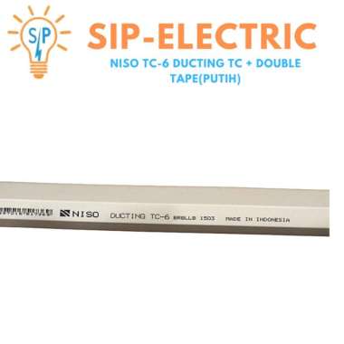 NISO TC6 PUTIH / CABLE DUCT + DOUBLE TAPE / PELINDUNG KABEL DAK TC 6