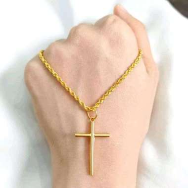 Liontin Salib Untuk Pria dan Wanita Koleksi Josean Emas Asli