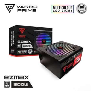 Power Supply Ezmax 500W RGB 80+ PSU PC Gaming Varro Prime 500Watt 8 Pin 80Plus RGB Light