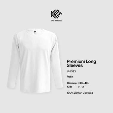Kaos Polos Lengan Panjang KPM Apparel Premium Long Sleeves Size XXXXL HIJAU ARMY 4XL