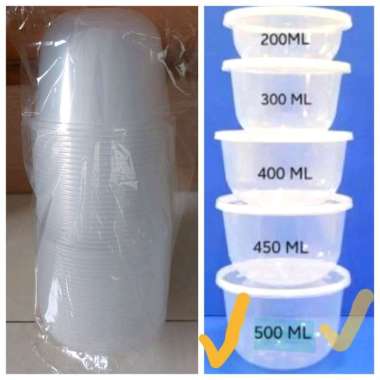 Mangkok Plastik 500ml + Tutup ( 25 pcs ) Thinwall BOWL