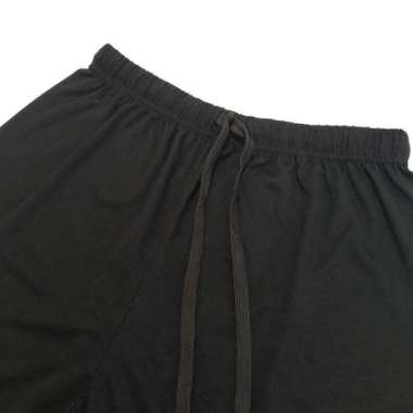 Muscle Fit Celana Panjang Piyama Pria Katun Celana tidur Rumah Santai HITAM SOLID L