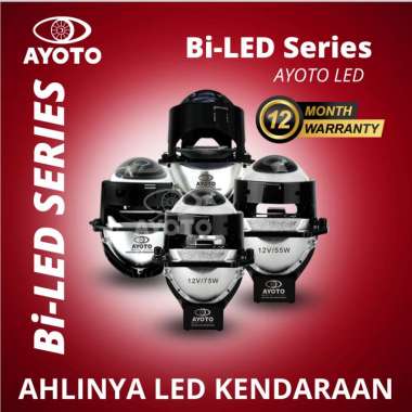 1 Buah Lampu Projector Lens Biled Ayoto 3' Inchi 55Watt & 75Watt Hi Low Beam 3 Inchi 75 Watt
