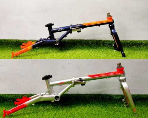 IZI 16 Chromoly FRAME SEPEDA LIPAT 16 Inch Silver Red