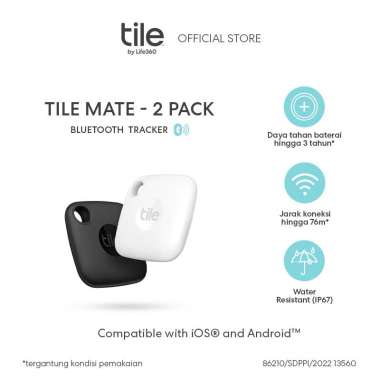 Tile Mate - 2 Pack - Bluetooth Tracker / Pelacak Pintar