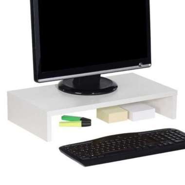 Monitor Riser Meja Laptop Putih Glowing Kaki Monitor