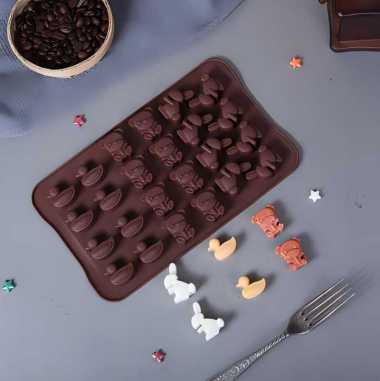 Cetakan Silikon Kue Puding Coklat Cokelat Jelly / Cetakan Silikon Kue Coklat Puding Jelly Karakter A
