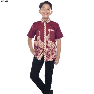 Evercloth TOMI KIDS Kemeja Batik Anak Cowok Couple Family Set Baju Anak Laki-laki SIZE 4