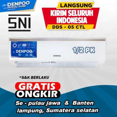 AC DENPOO 1/2 PK + PASANG INSTALASI DDS 05 CTL Unit Only white JABODETABEK