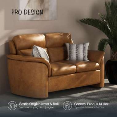 Pro Design Parmax Sofa 2 Dudukan Leather Cooper Brown -