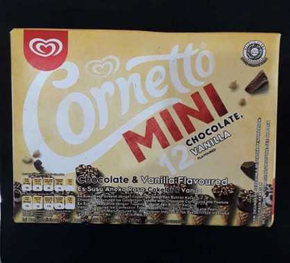 Promo Harga Walls Cornetto Mini Chocolate & Vanilla per 12 pcs 28 ml - Blibli