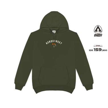 Aerostreet Hoodie Old School Hijau Army Sweater Jumper CAAAA XS