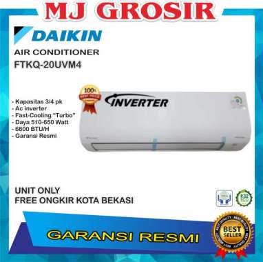 Daikin FTKQ 20 UVM4 RKQ 3/4 PK 20UVM4 R32 Flash Inverter Unit Only AC Bekasi & Cikarang