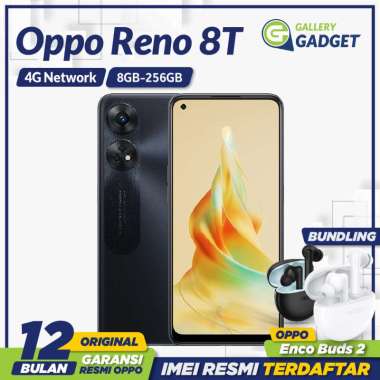 OPPO RENO 8T 8/256 GB RAM 8GB ROM 256GB HP Smartphone Bundling Enco Buds + Enco Buds2 Sunset Orange
